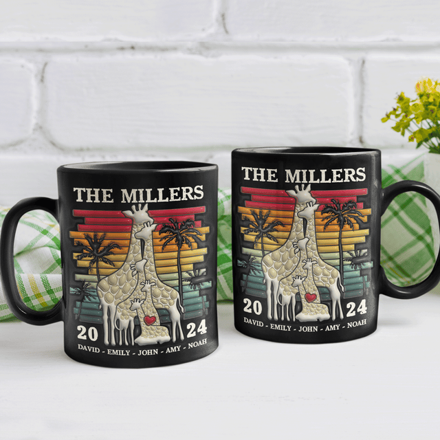 The Giraffe Family Custom 3D Inflated Effect Printed Mug