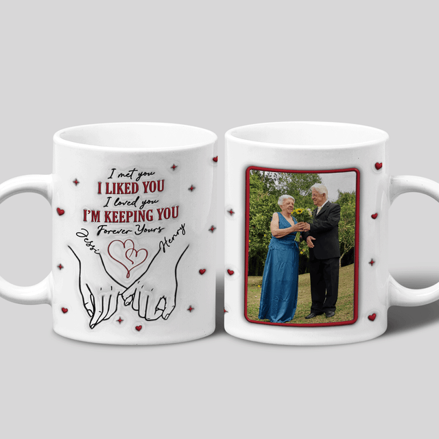 Hand Holding Heart Custom 3D Inflated Effect Printed Photo Mug