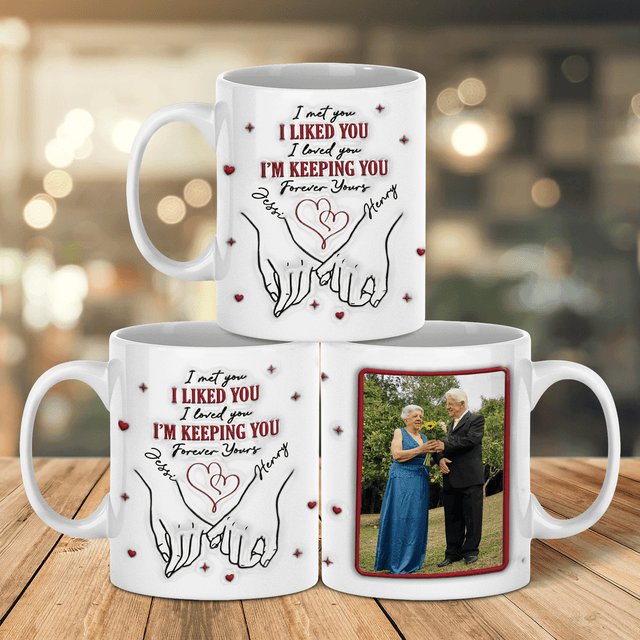 Hand Holding Heart Custom 3D Inflated Effect Printed Photo Mug