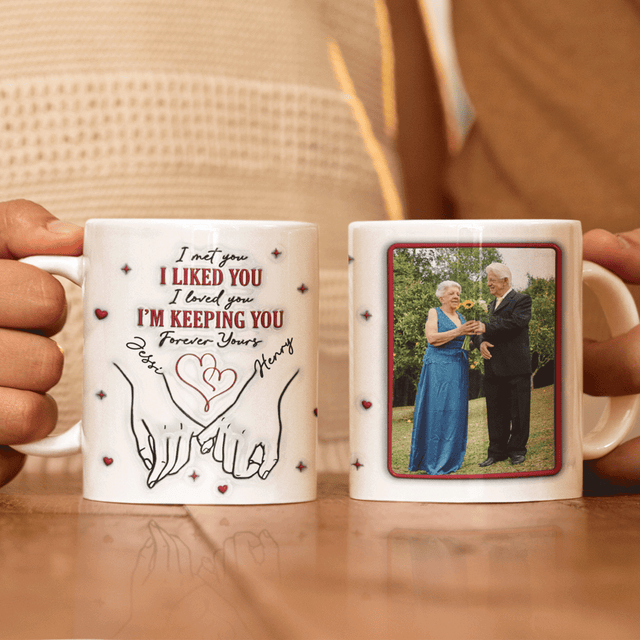 Hand Holding Heart Custom 3D Inflated Effect Printed Photo Mug