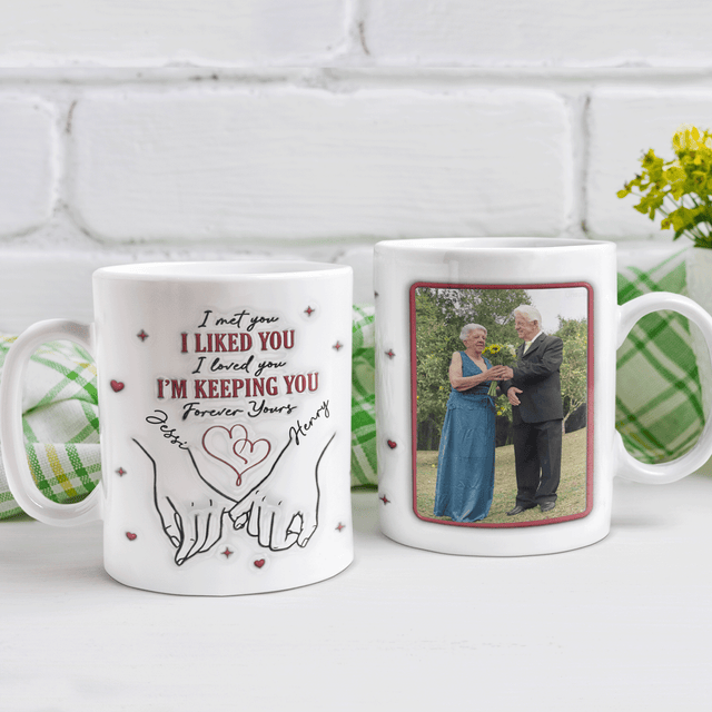 Hand Holding Heart Custom 3D Inflated Effect Printed Photo Mug