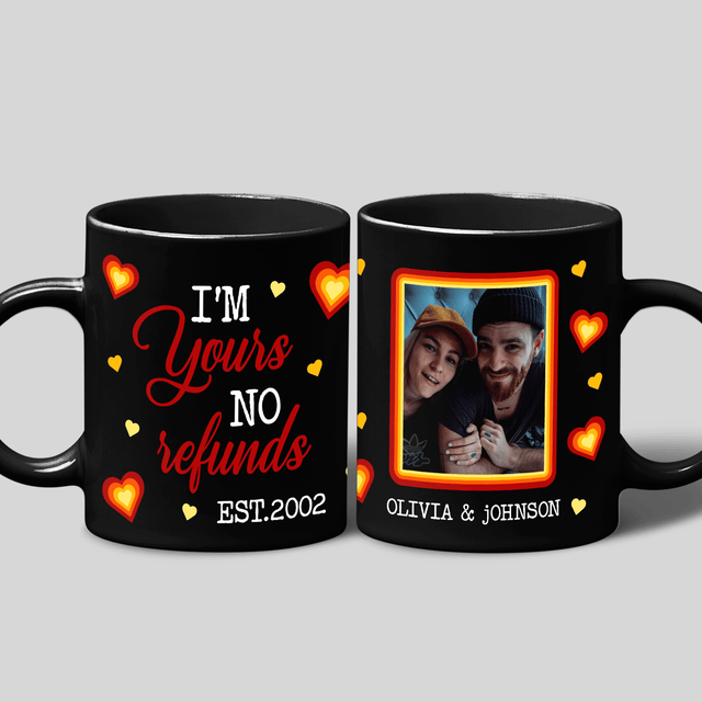 I'm Yours No Refund 3D Inflated Effect Printed Black Mug