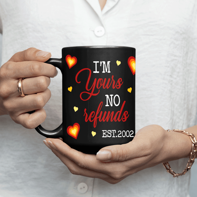 I'm Yours No Refund 3D Inflated Effect Printed Black Mug