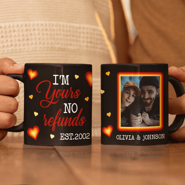 I'm Yours No Refund 3D Inflated Effect Printed Black Mug