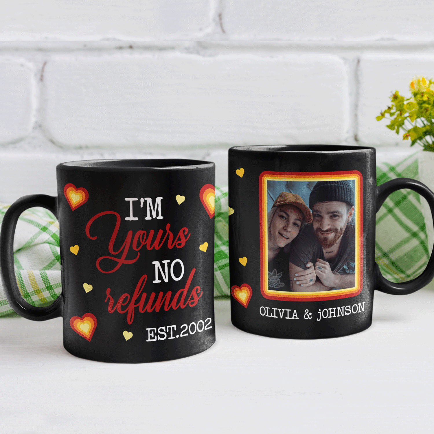I'm Yours No Refund 3D Inflated Effect Printed Black Mug