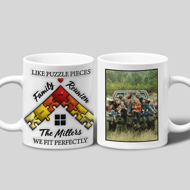Family Reunion Puzzle Custom 3D Inflated Effect Printed Photo Mug