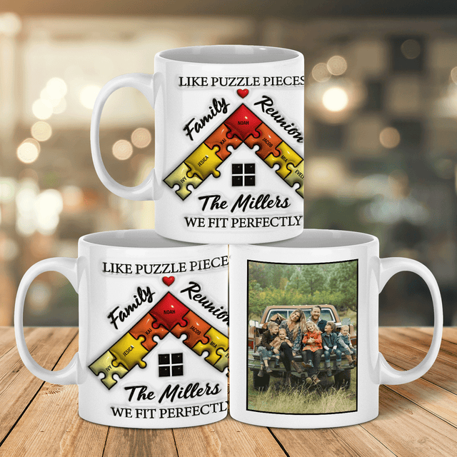 Family Reunion Puzzle Custom 3D Inflated Effect Printed Photo Mug