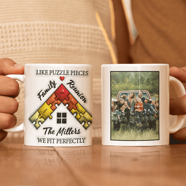 Family Reunion Puzzle Custom 3D Inflated Effect Printed Photo Mug
