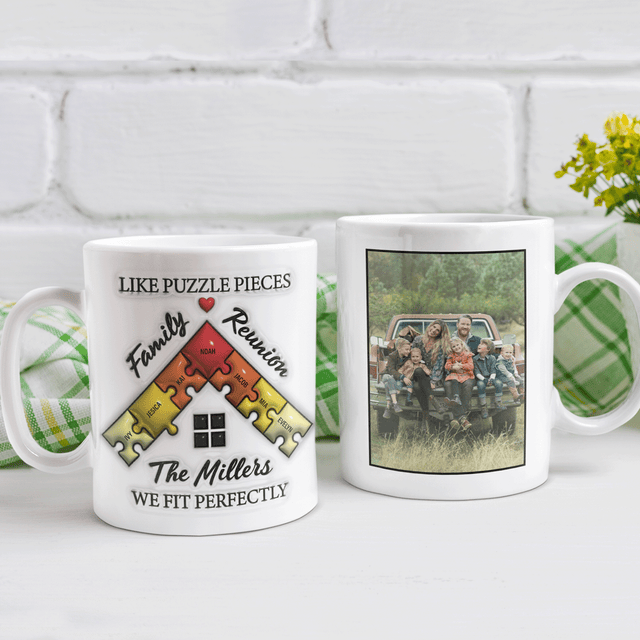 Family Reunion Puzzle Custom 3D Inflated Effect Printed Photo Mug