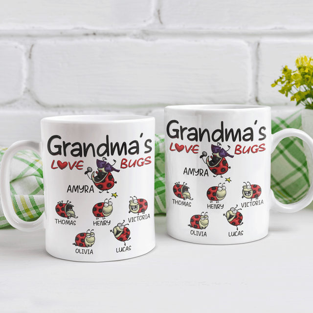 Grandma's Love Bugs Custom 3D Inflated Effect Printed Mug