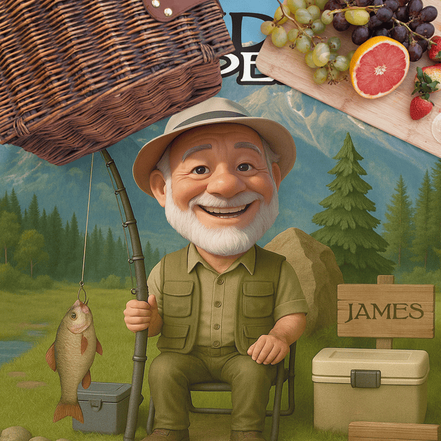 Custom Fishing Cartoon Picnic Blanket
