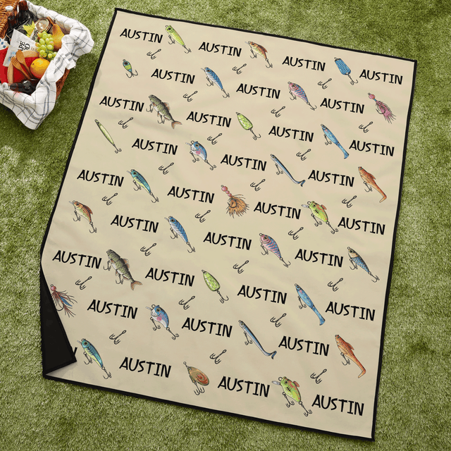 Personalized Fishing Picnic Blanket