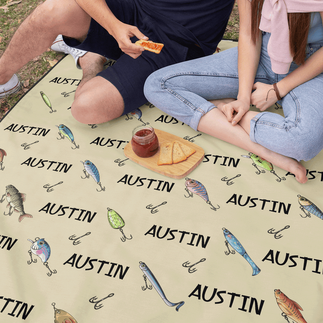 Personalized Fishing Picnic Blanket
