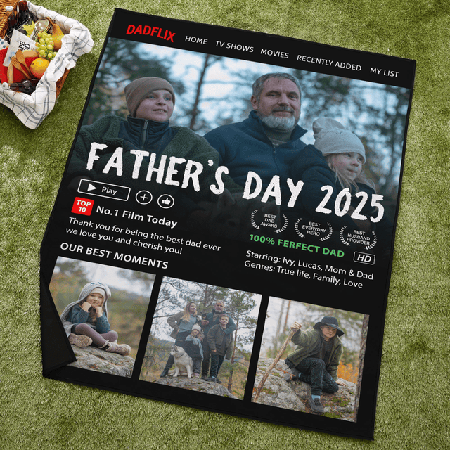 Dadflix Custom Picnic Blanket