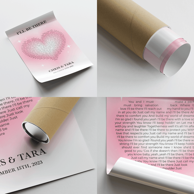 Heart Shaped Song Lyrics Framed Art Print, Tickled Pink Color