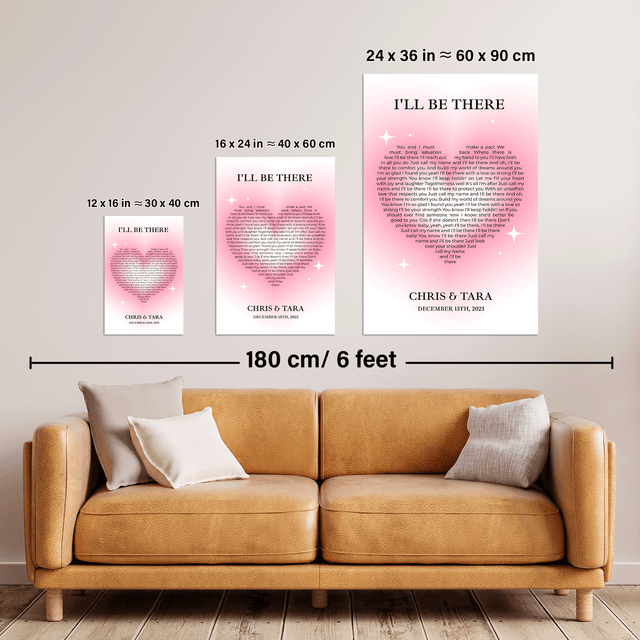 Heart Shaped Song Lyrics Framed Art Print, Tickled Pink Color