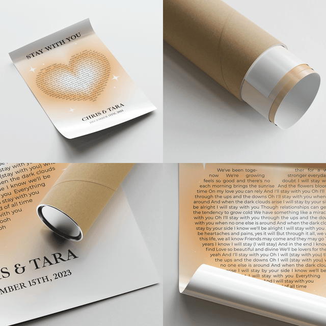 Sandy Heart Shaped Song Lyrics Framed Art Print, Custom Song Lyrics