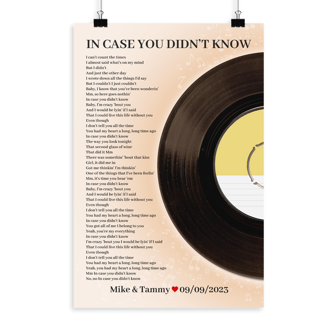 Personalized Favorite Song Lyrics, Sandy Framed Art Print