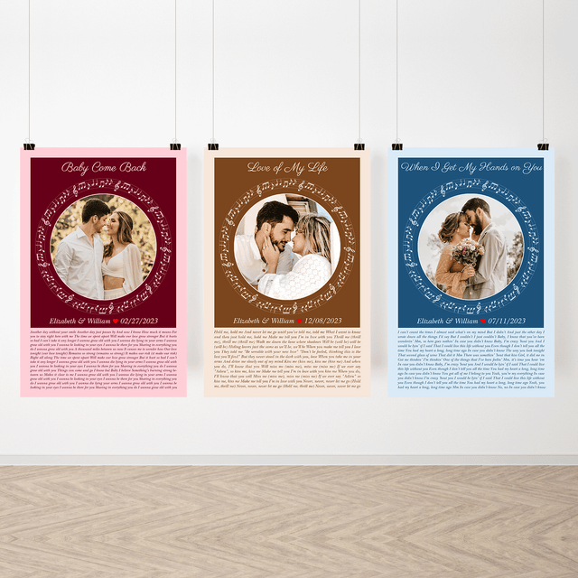 Circular Photo Tickled Pink Framed Art Print, Custom Song Lyrics & Name