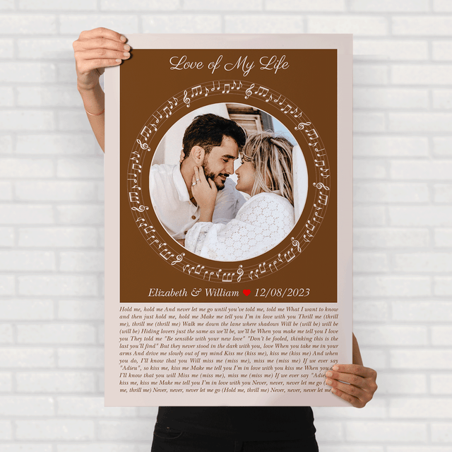 Circular Photo Sandy Framed Art Print, Custom Song Lyrics & Name