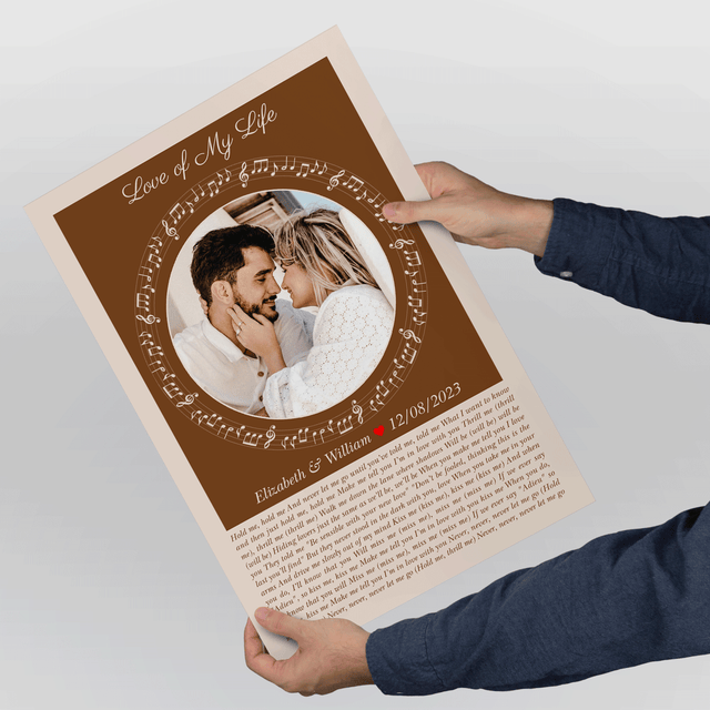 Circular Photo Sandy Framed Art Print, Custom Song Lyrics & Name