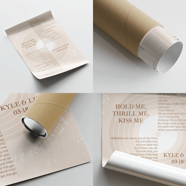 Pastel Sand Minimalist Vinyl Record, Custom Song Lyrics Framed Art Print