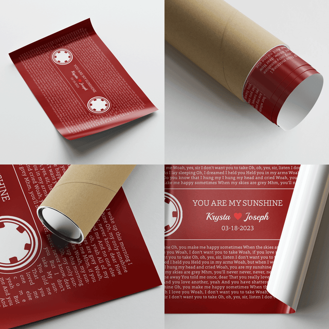 Maroon Retro Cassette Tape Design, Personalized Song Lyrics Framed Art Print