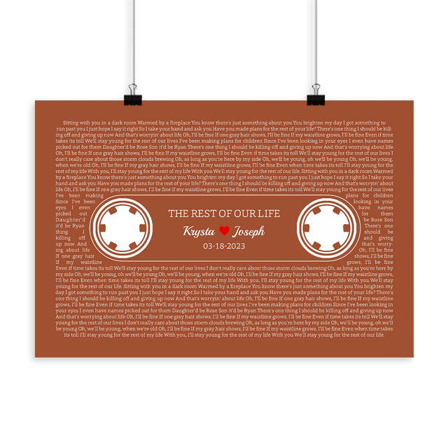 Orange Retro Cassette Tape, Personalized Song Lyrics Framed Art Print