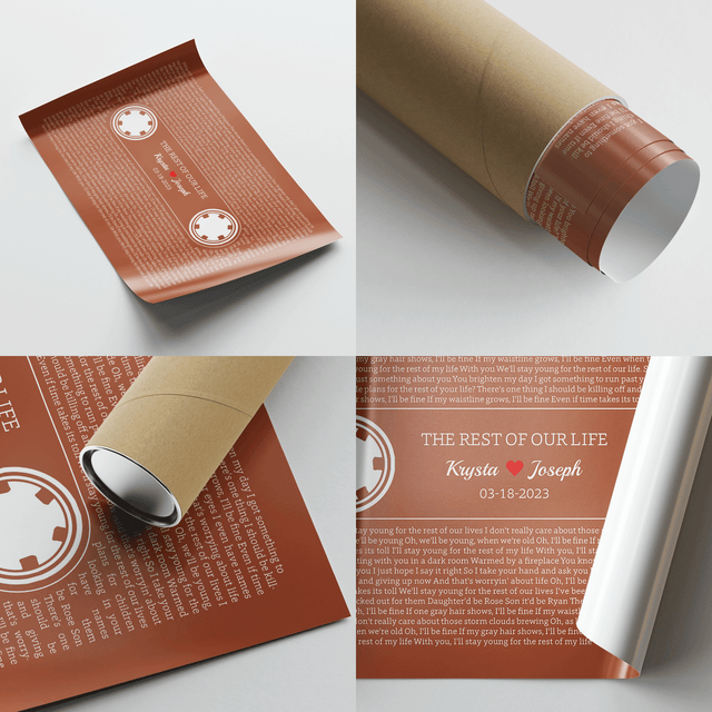 Orange Retro Cassette Tape, Personalized Song Lyrics Framed Art Print