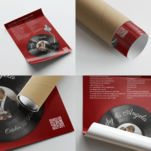 Personalized Vinyl Record Lyrics, Antique Maroon Framed Art Print