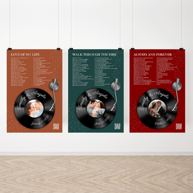 Personalized Vinyl Record Lyrics, Antique Maroon Framed Art Print