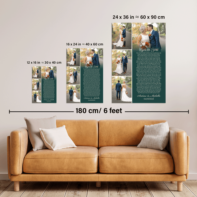 Custom Photo Collage Framed Art Print, Personalized Song Lyrics & Name