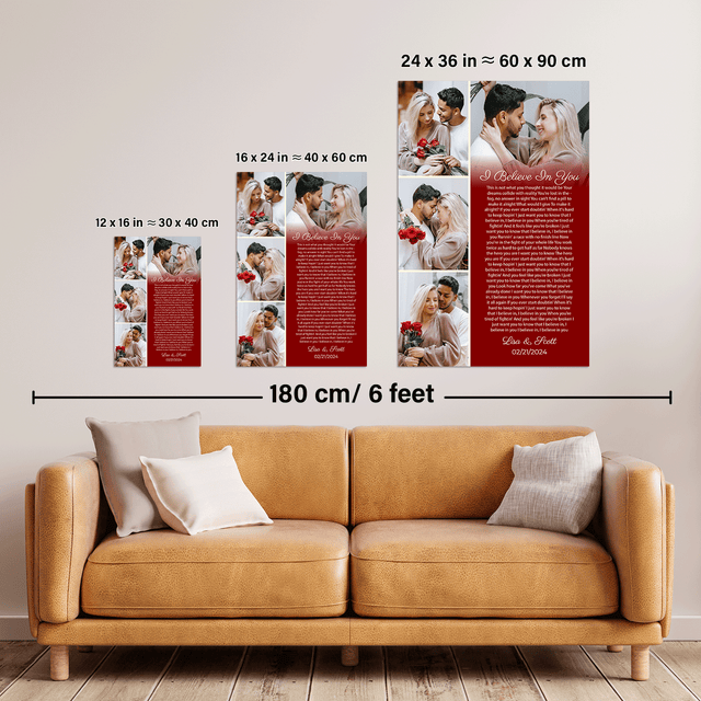 Custom Photo Collage Framed Art Print, Vintage Style with Song Lyrics