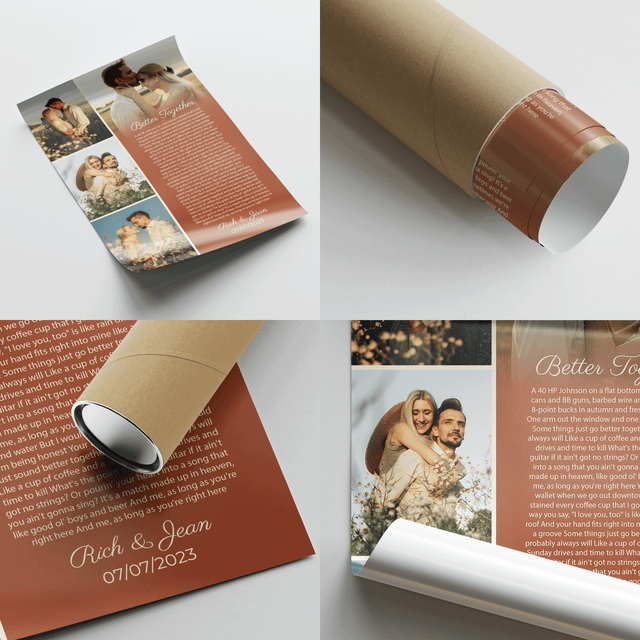 Customized Song Lyrics And Photo Framed Art Print