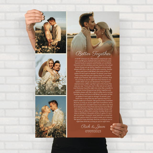 Customized Song Lyrics And Photo Framed Art Print