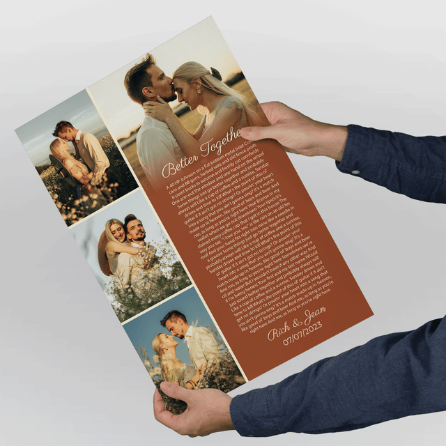 Customized Song Lyrics And Photo Framed Art Print