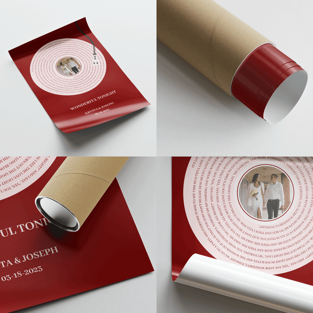 Personalized Song Lyrics & Name, Vinyl Record Framed Art Print