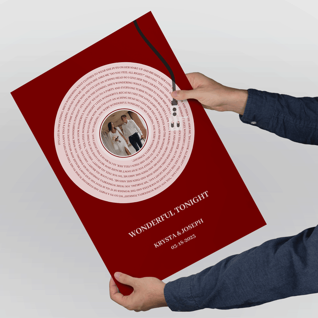 Personalized Song Lyrics & Name, Vinyl Record Framed Art Print