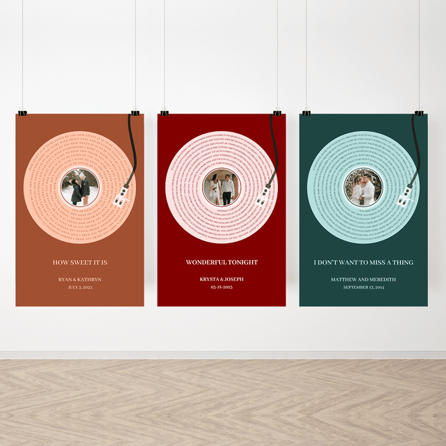 Personalized Song Lyrics & Name, Vinyl Record Framed Art Print