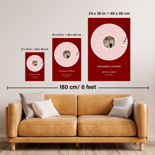 Personalized Song Lyrics & Name, Vinyl Record Framed Art Print