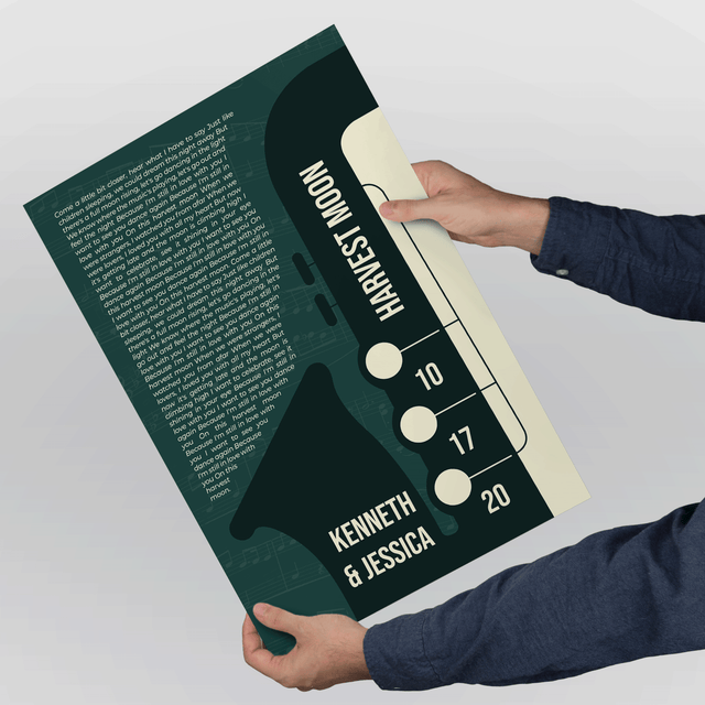 Custom Song Lyrics & Name, Vintage Green Saxophone Design Framed Art Print