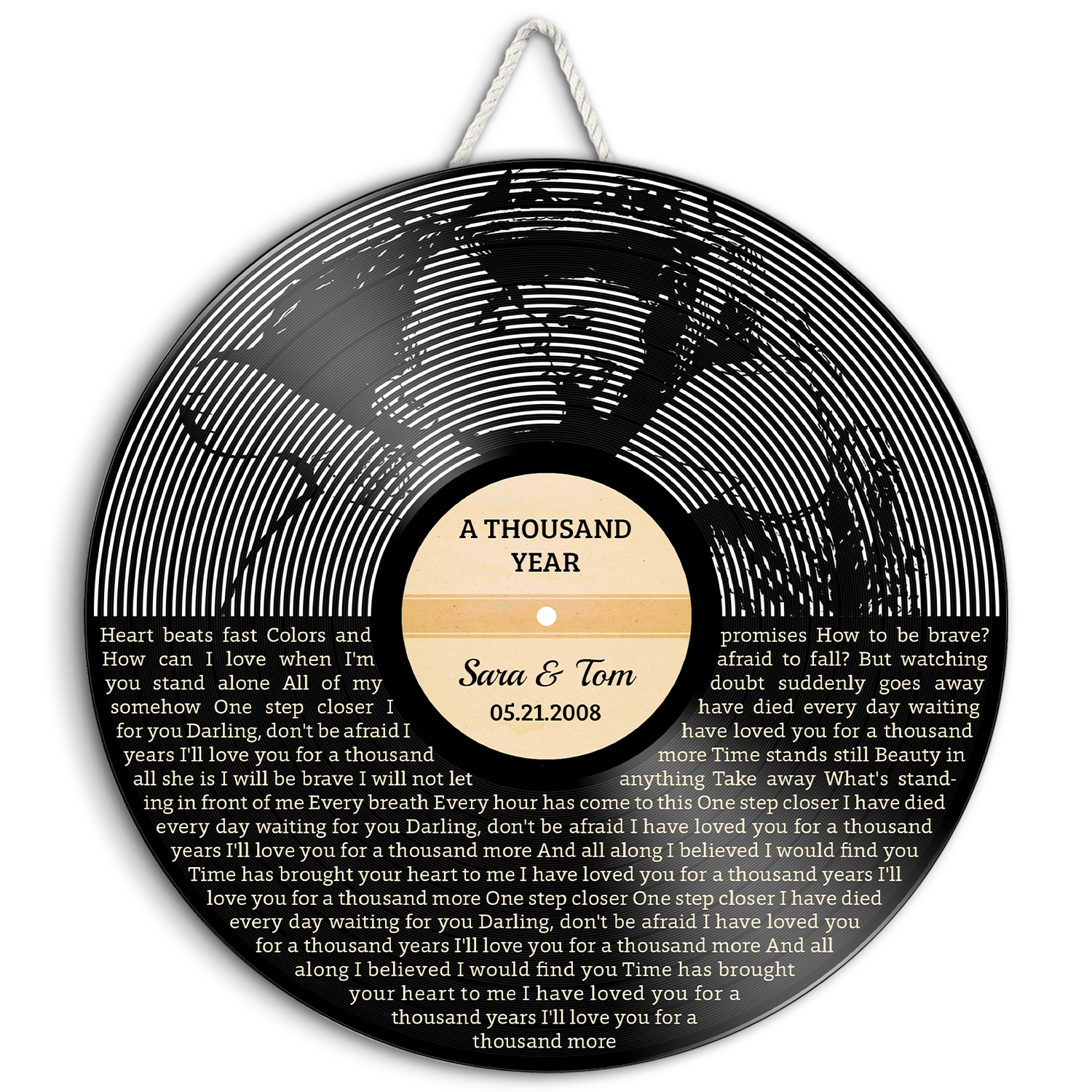 Custom Song Lyrics, Portrait From Photo, Painting Art, Customizable Song Name And Text Round Wood Sign