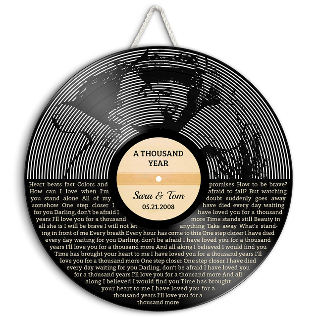 Custom Song Lyrics, Portrait From Photo, Painting Art, Customizable Song Name And Text Round Wood Sign