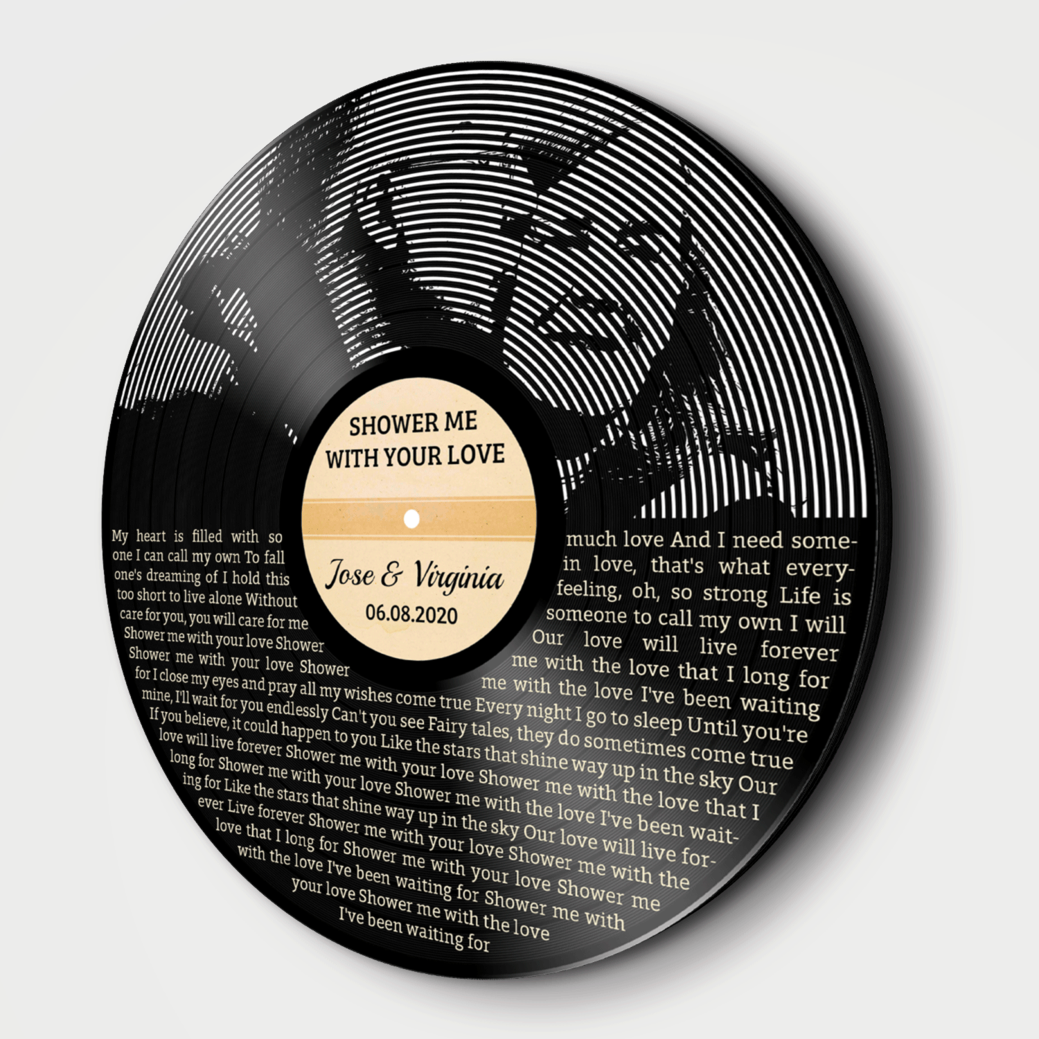 Custom Song Lyrics, Portrait From Photo, Painting Art, Customizable Song Name And Text Round Wood Sign