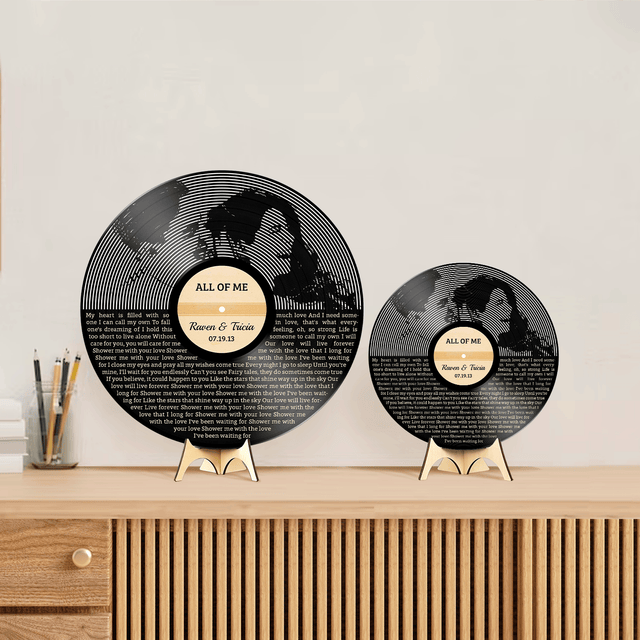 Custom Song Lyrics, Portrait From Photo, Painting Art, Customizable Song Name And Text Round Wood Sign