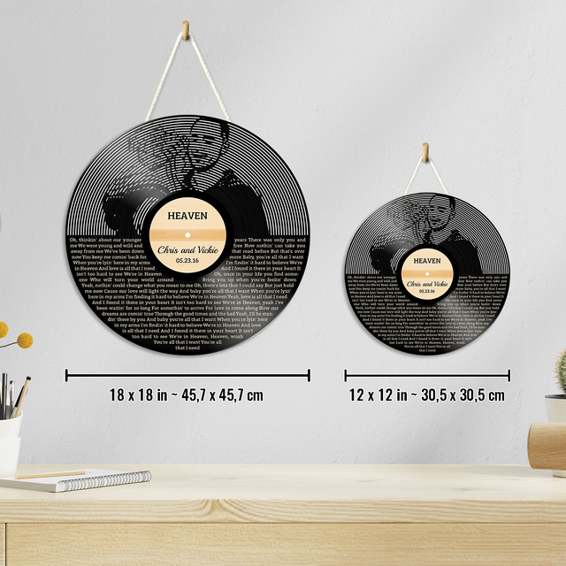 Custom Song Lyrics, Portrait From Photo, Painting Art, Customizable Song Name And Text Round Wood Sign