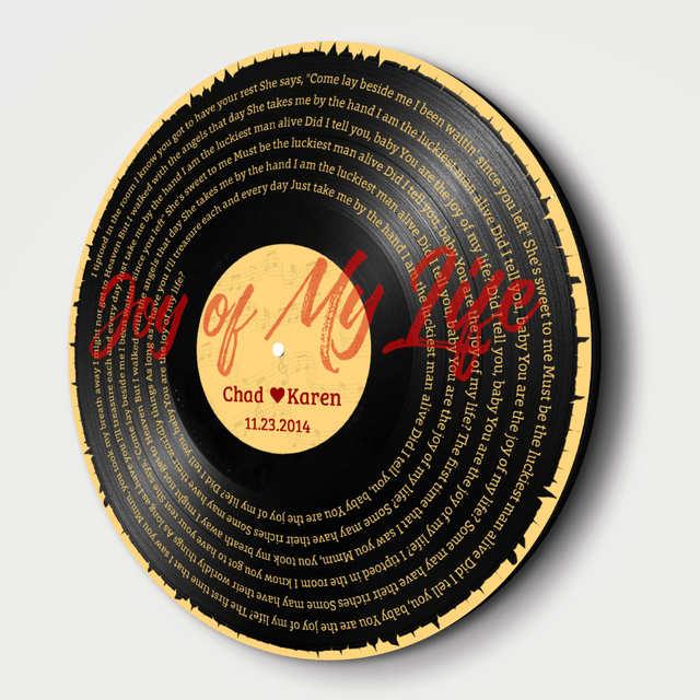 Custom Song Lyrics, Vinyl Record Art, Customizable Song Name And Text Round Wood Sign, Gift For Anniversary