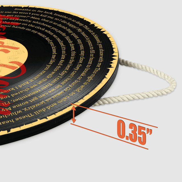 Custom Song Lyrics, Vinyl Record Art, Customizable Song Name And Text Round Wood Sign, Gift For Anniversary