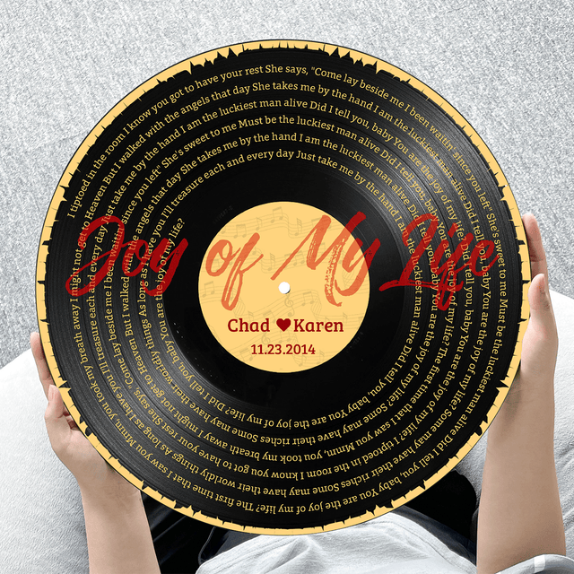Custom Song Lyrics, Vinyl Record Art, Customizable Song Name And Text Round Wood Sign, Gift For Anniversary