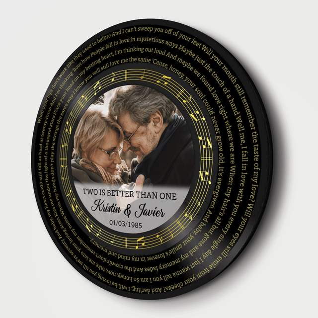 Custom Round Sign, Customizable Song Lyrics, Photo And Text, Vinyl Record